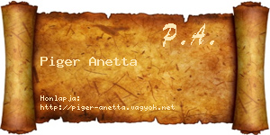 Piger Anetta névjegykártya